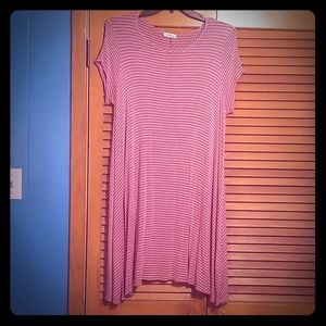 Pink and white striped dress